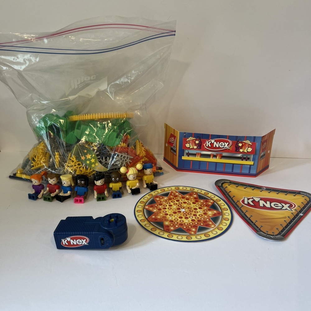 K'nex Ferris‎ Wheel Parts And 8 Seats 8 People Minifigures Working Motor Knex